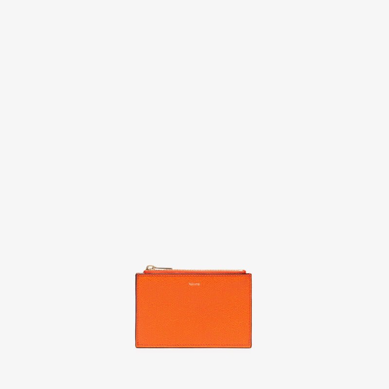 Card Holder 3CC with Zip - Lobster Red - Millepunte calf leather - Valextra - 4