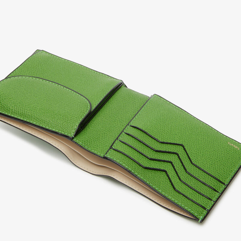 Wallet 4Cc With Coin Holder - Grass Green - Millepunte calf leather - Valextra - 2