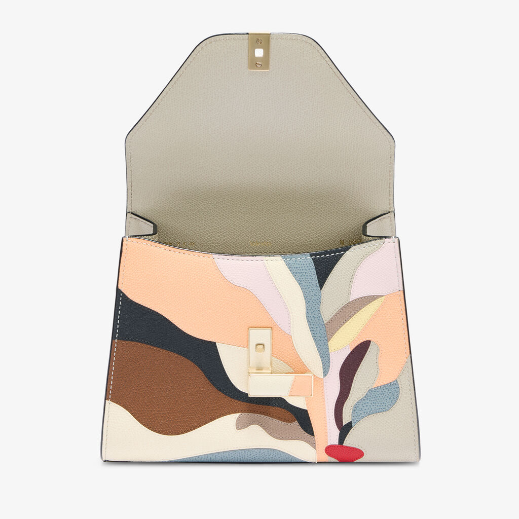 Iside Intarsia Foliage Top Handle Mini Bag -  - Vitello VS - Intarsio Foglie - Valextra - 6