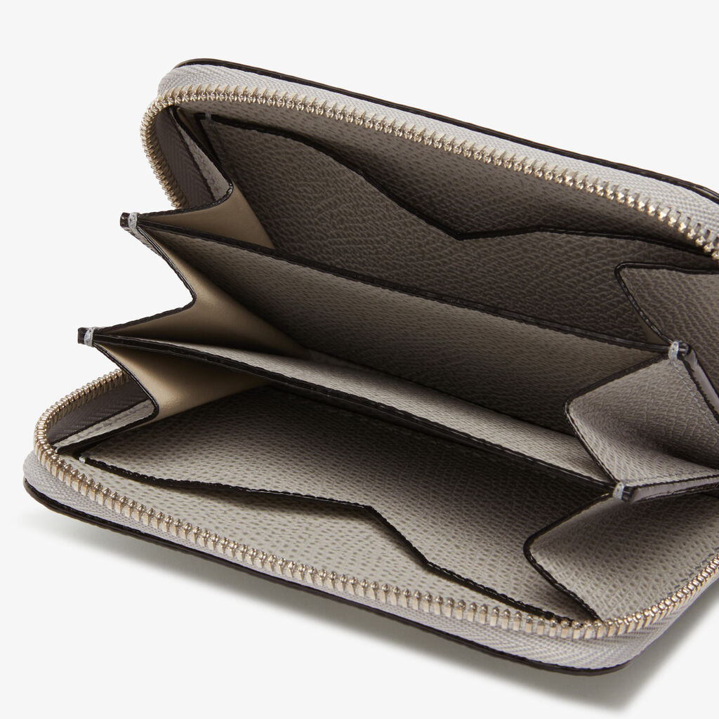 Card Holder Zip Around - Ash Grey - Vitello VS - Valextra - 2