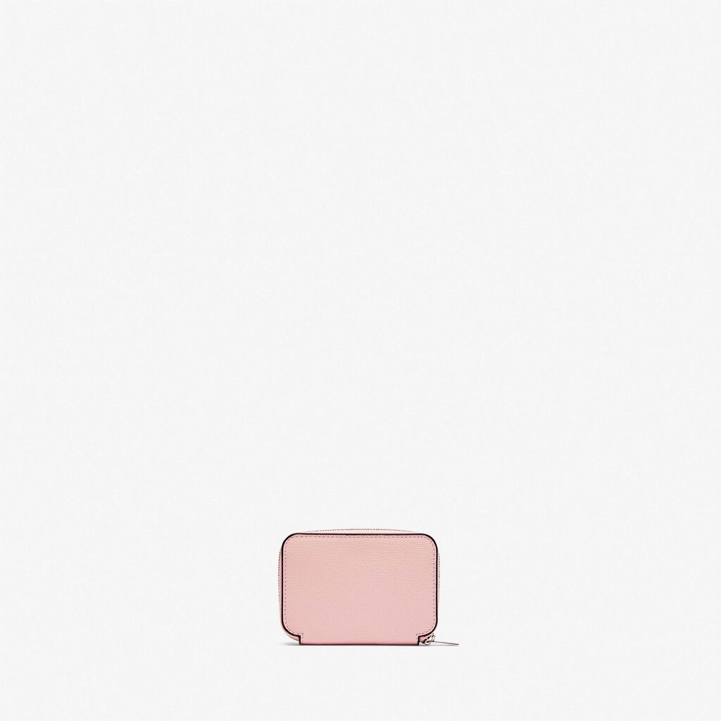 Card Holder Zip Around - Peony Pink - Millepunte calf leather - Valextra - 3