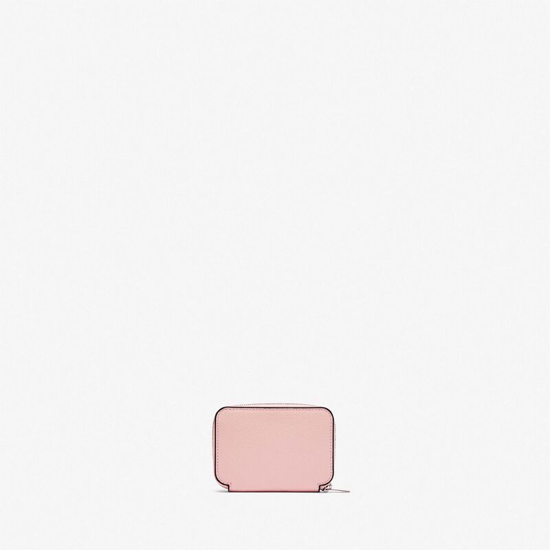 Card Holder Zip Around - Peony Pink - Millepunte calf leather - Valextra - 3