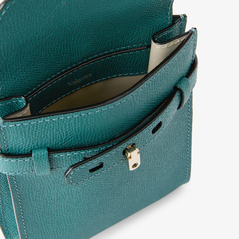 Brera B-Tracollina Slim Crossbody Micro Bag - Bottle Green - Millepunte calf leather - Valextra - 3