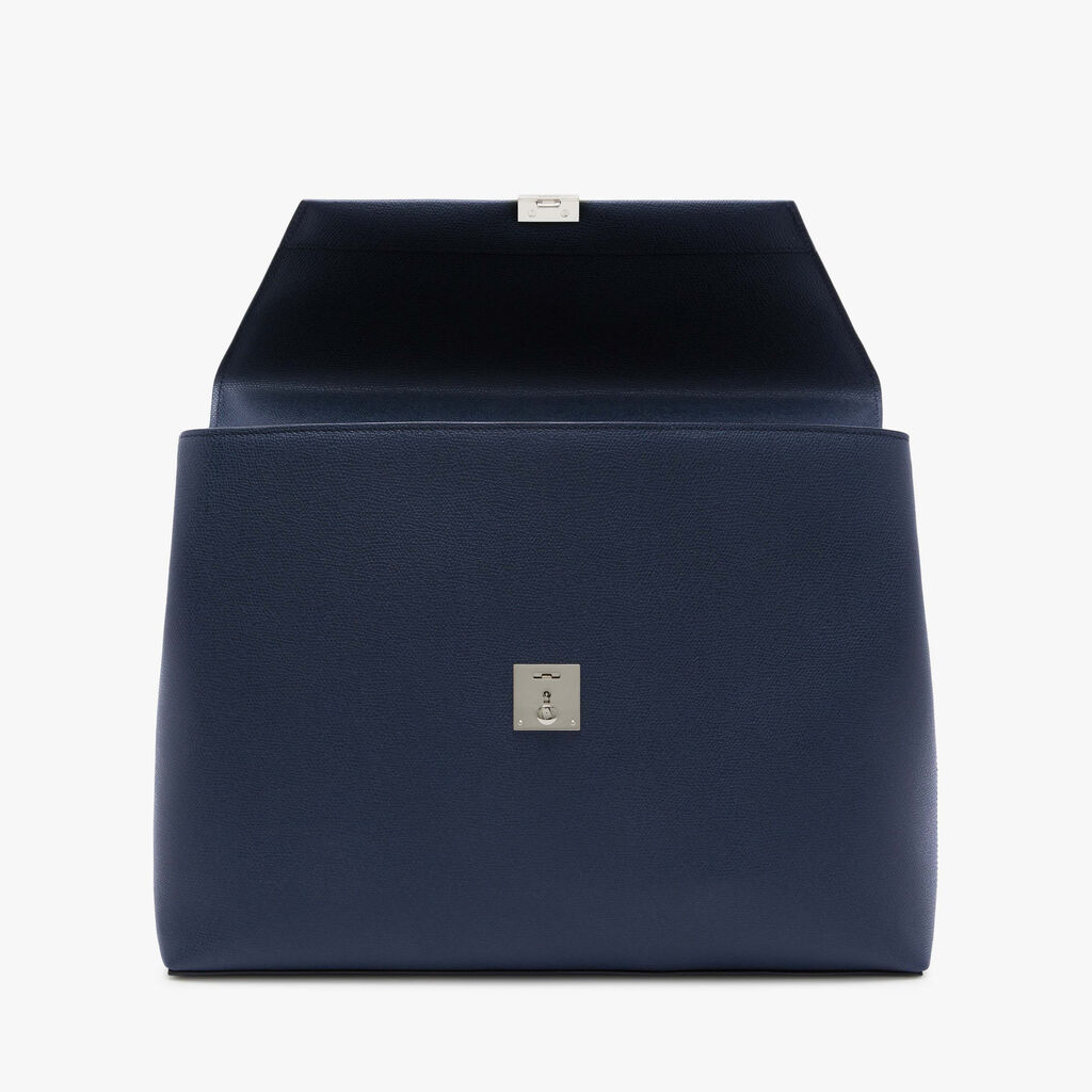 Avietta Briefcase with Flap 24h - Dark Blue - Vitello VS - Valextra - 7