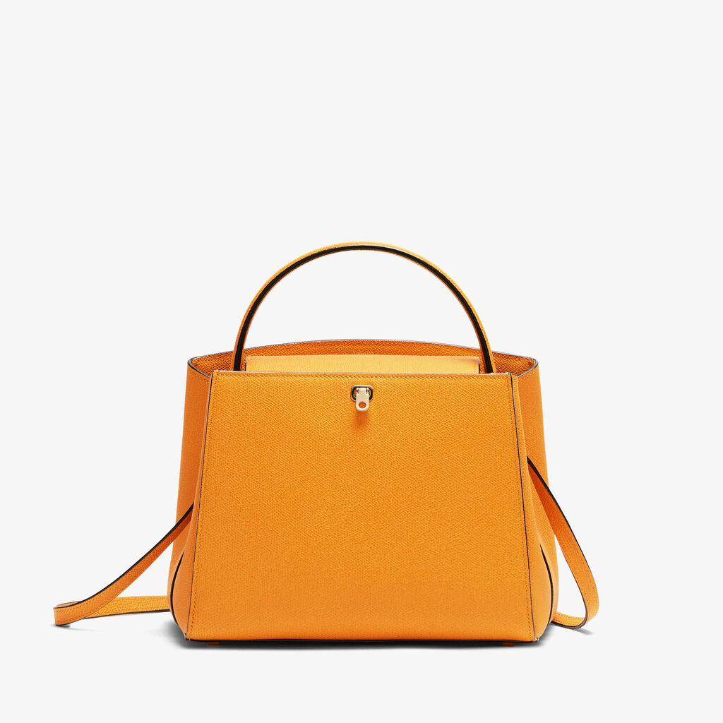 Brera crossbody Medium bag - Saffron Yellow - Vitello VS - Valextra - 1