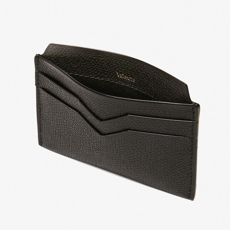 4CC Card Case - Black - Millepunte calf leather - Valextra - 3