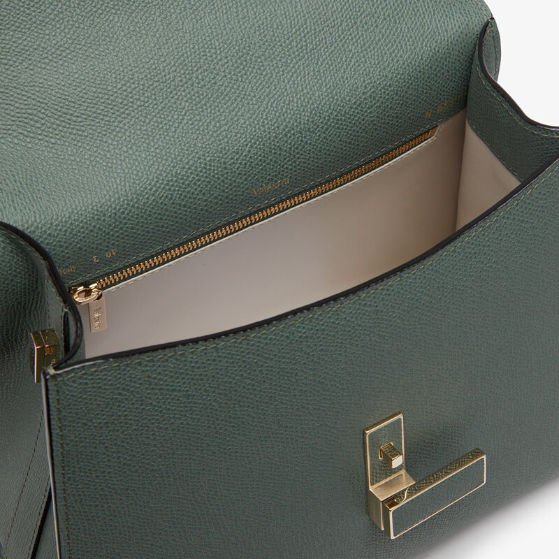 Iside Top handle medium bag - Musk Green - Millepunte calf leather - Valextra - 3