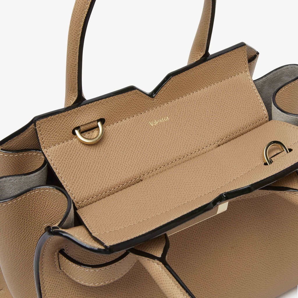 Milano Two Handles Mini Bag - Cashmere Beige - Vitello Millepunte Soft - Valextra - 4