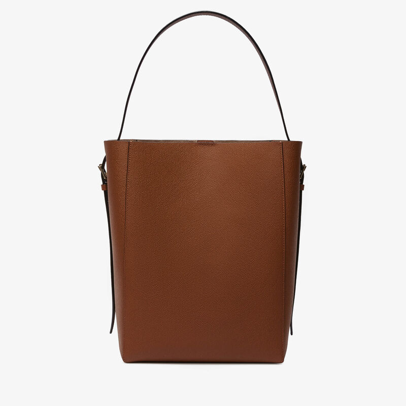Soft Bucket Medium Bag - Chocolate Brown - Millepunte calf leather - Valextra - 6