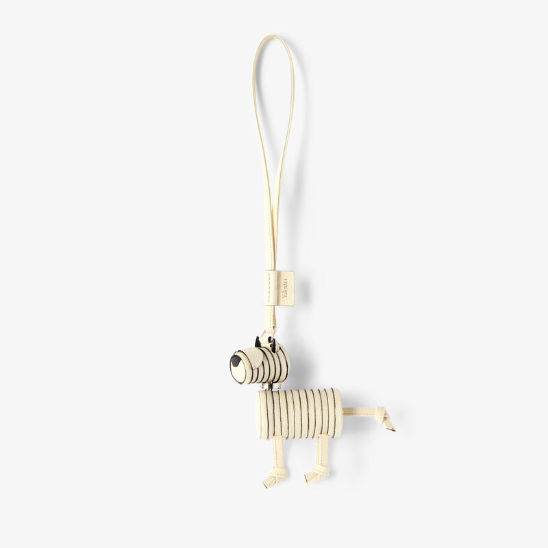 Puppy Dog Charm - Pergamena White/Black - Millepunte calf leather - Valextra - 1