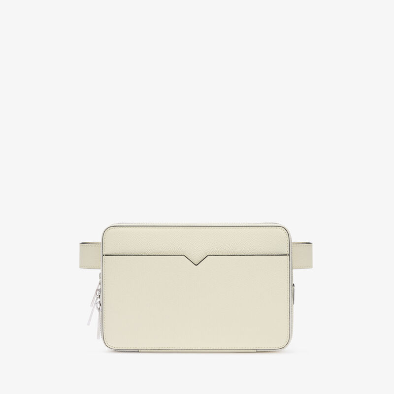 V-Line Bum Bag - Pergamena White - Millepunte calf leather - Valextra - 1
