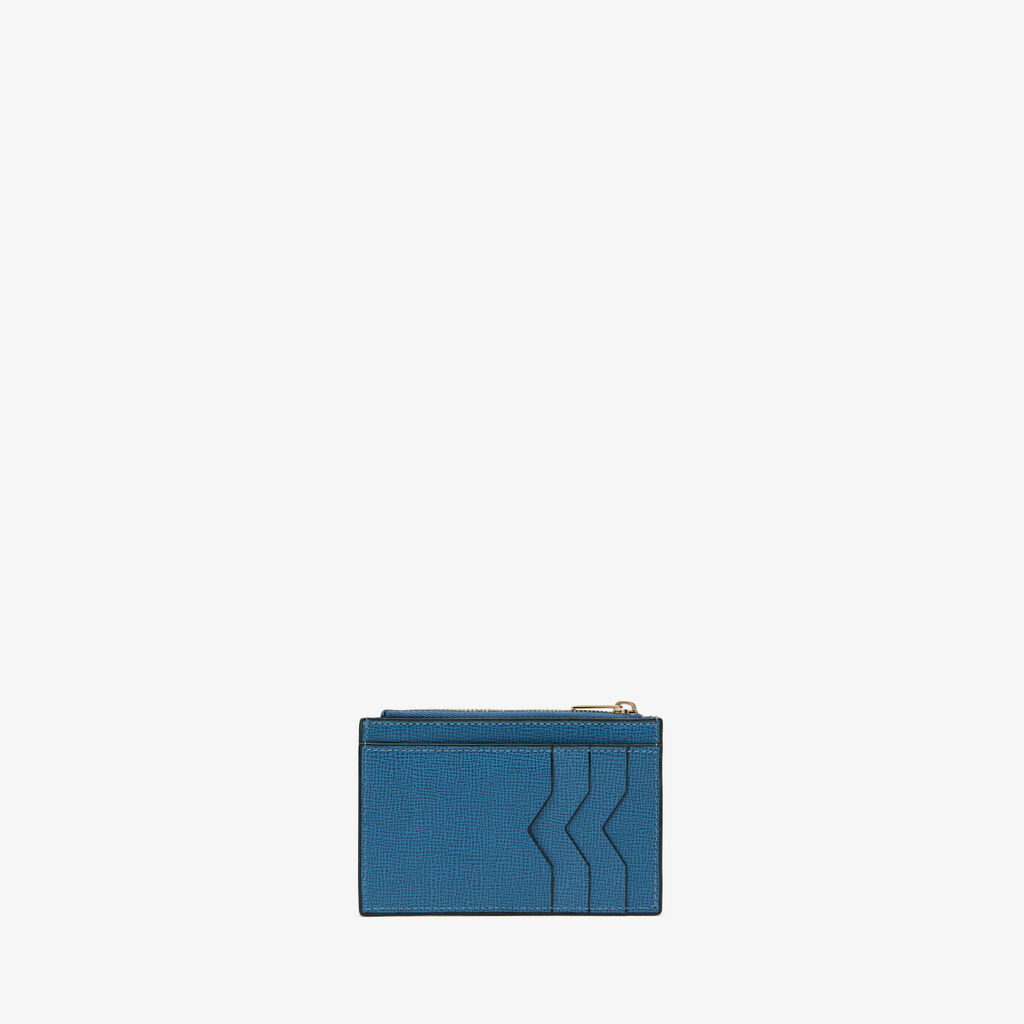 Card Holder 3CC with Zip - Cobalt Blue - Cuoio VL - Valextra - 1