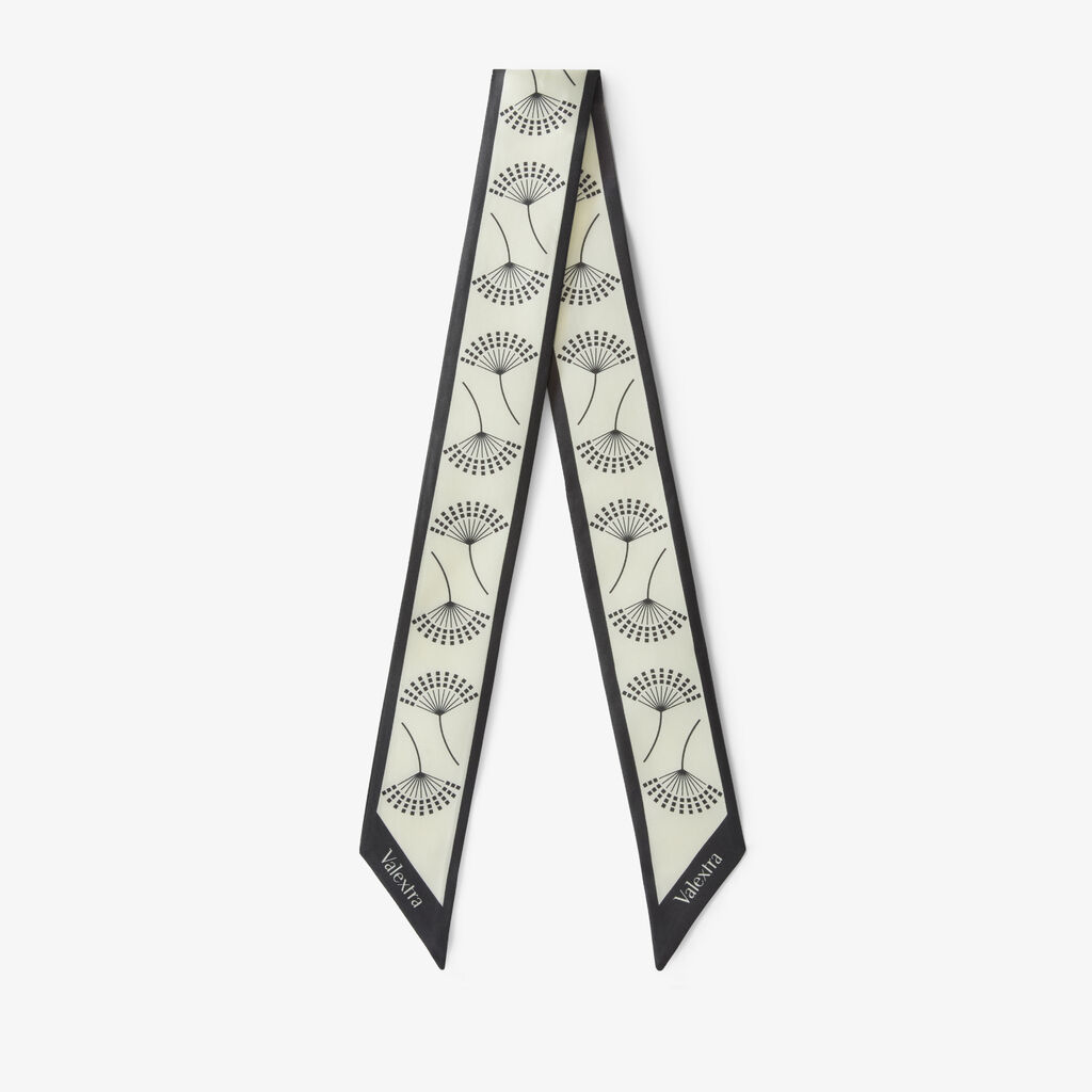 Flower Silk Band - Pergamena White/Black - Seta - Valextra - 1