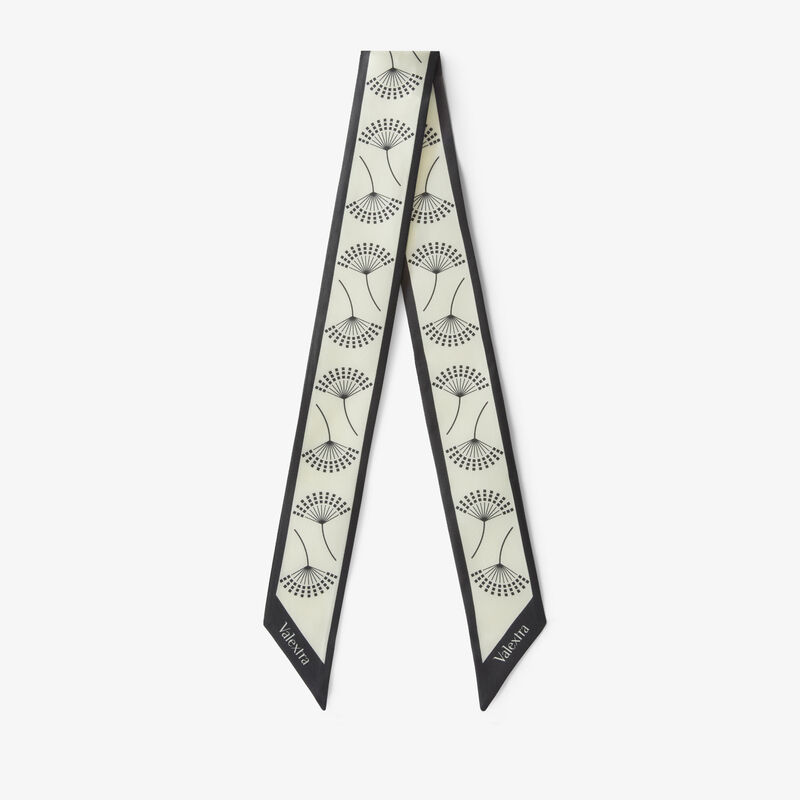Flower Silk Band - Pergamena White/Black - Silk - Valextra - 1