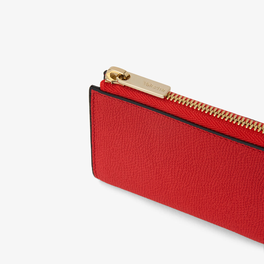 Key Holder Zip Around - Crimson Red - Vitello VS - Valextra - 3