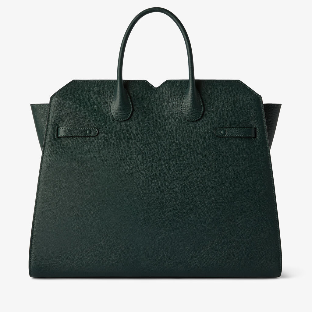Milano Two Handles Large Bag - Valextra Green - Millepunte Soft calf leather - Valextra - 6