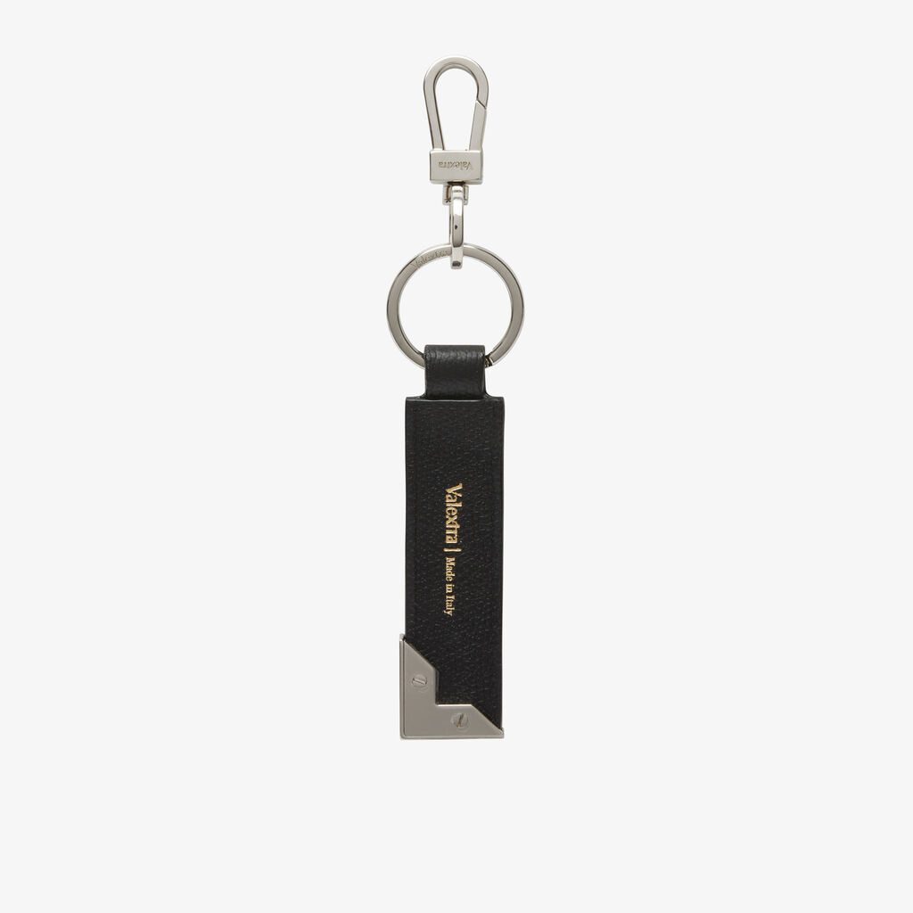 Key Holder with Metal Corner - Black - Vitello VS - Valextra - 1