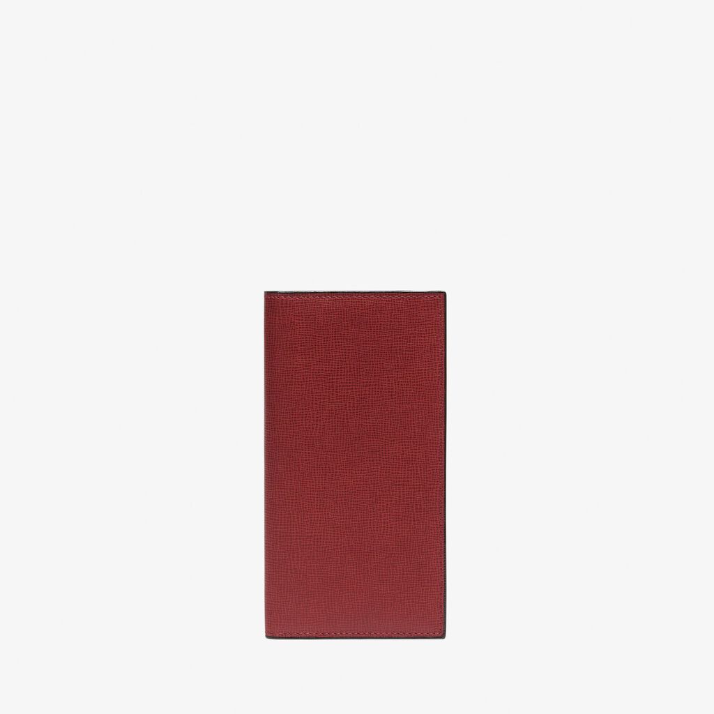 Portafoglio Verticale Bifold 12 Carte Di Credito - Rosso Marasca - Cuoio VL - Valextra - 1