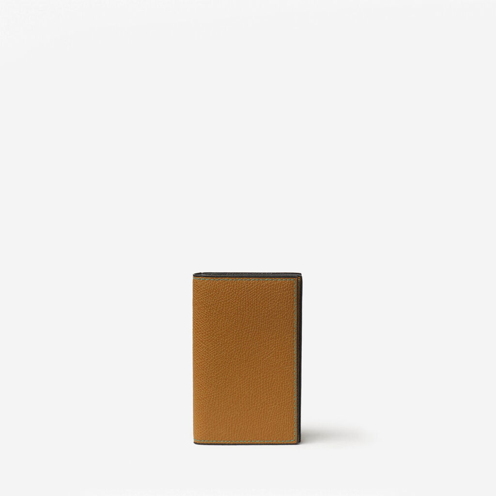 Porta Carte Di Credito Onda - Marrone Avana - Pelle di vitello Millepunte - Valextra - 1