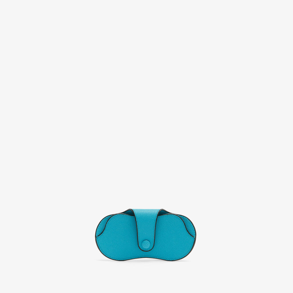 Valextra Custodia porta occhiali di Lusso in Pelle Blu | Valextra