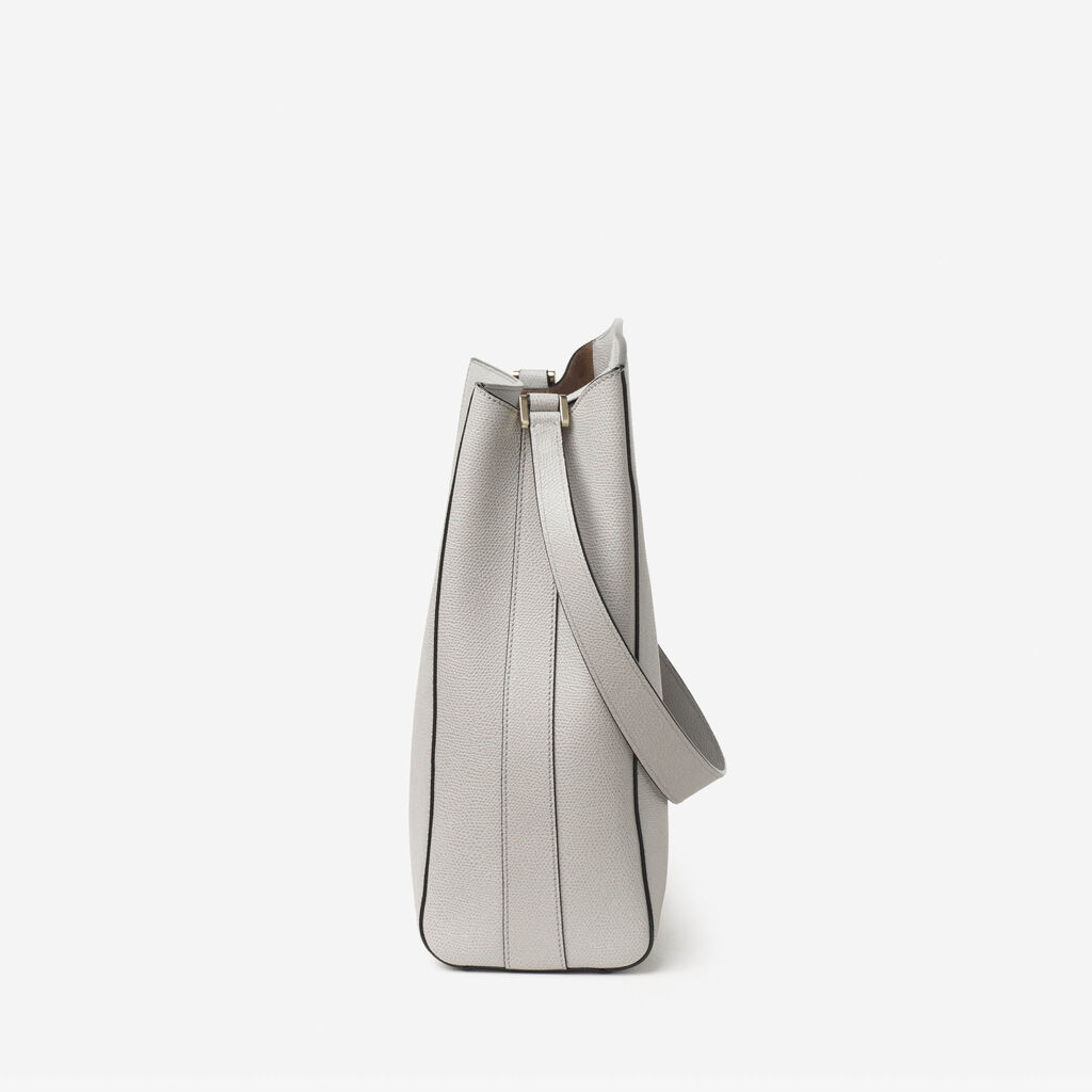 Valextra Brera Gray Leather Medium shoulder bag