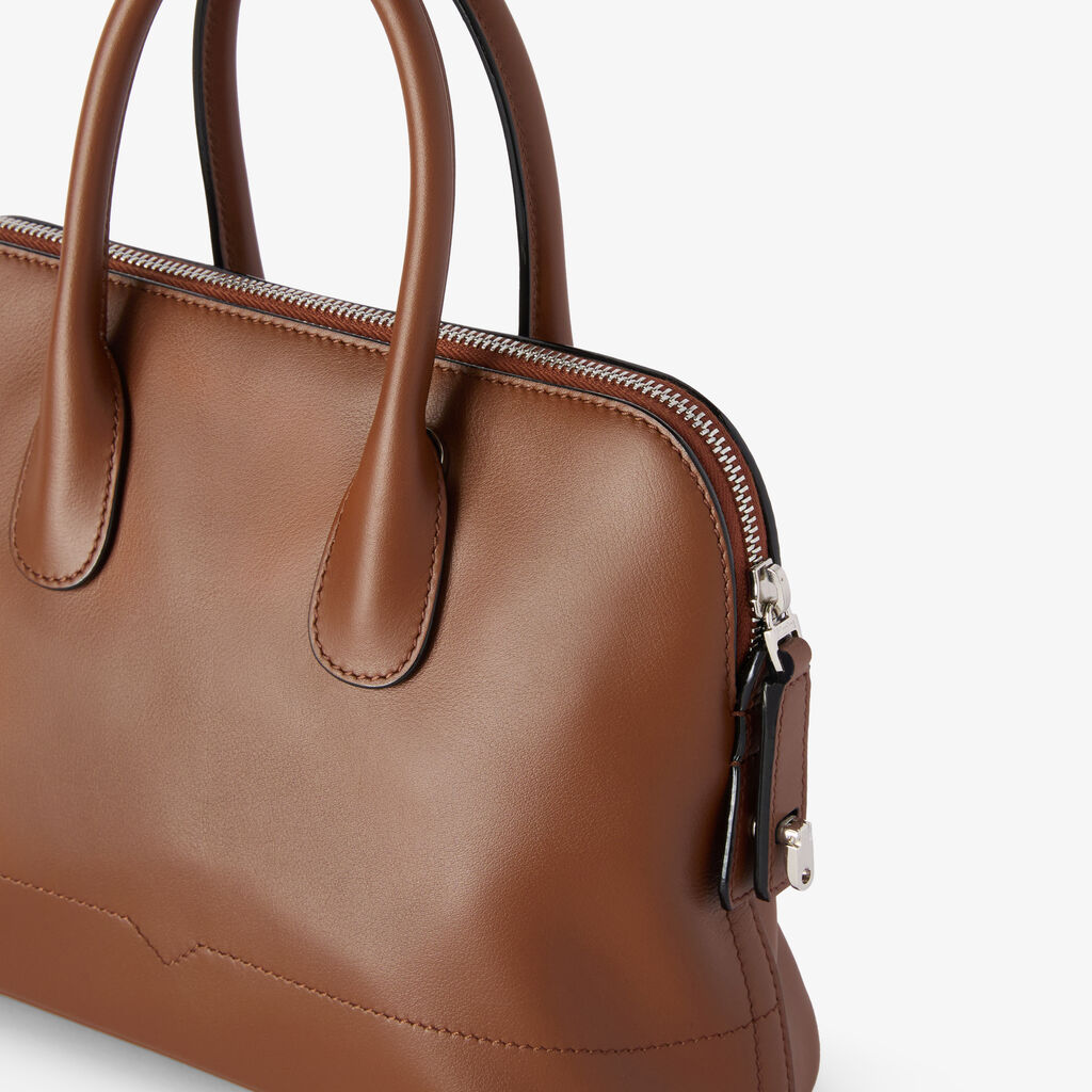 MyLogo Sublime Bowling Mini Bag - Chocolate Brown - Sublime smooth leather - Valextra - 2