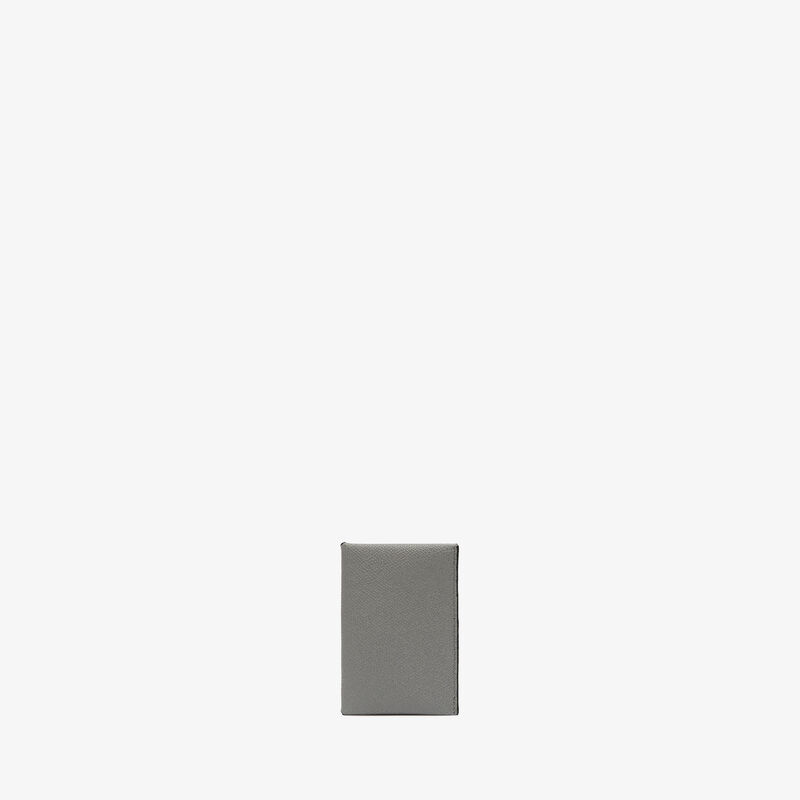 Card Case with Button - Cement Grey/Black - Millepunte calf leather - Valextra - 1