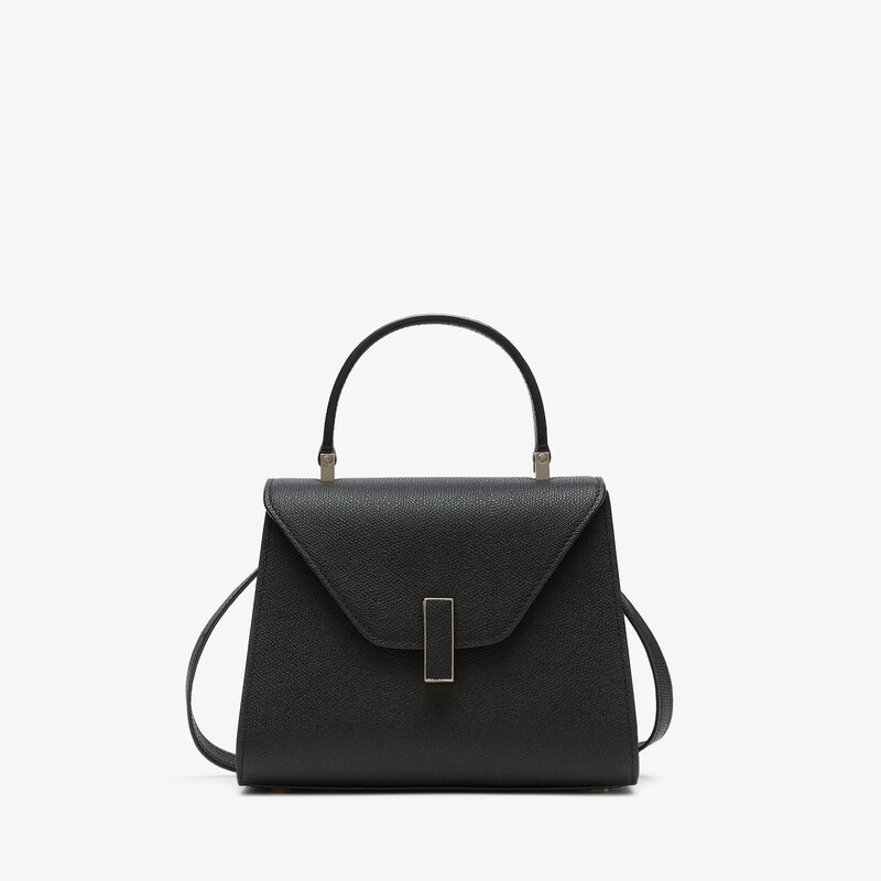 Iside Top handle mini bag - Black - Millepunte calf leather - Valextra - 1