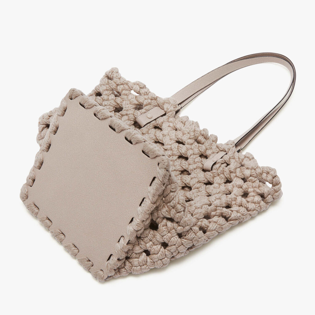 Sportami Via Shopping Bag - Nude Pink - Tessuto Intrecciato/Vitello VS - Valextra - 6