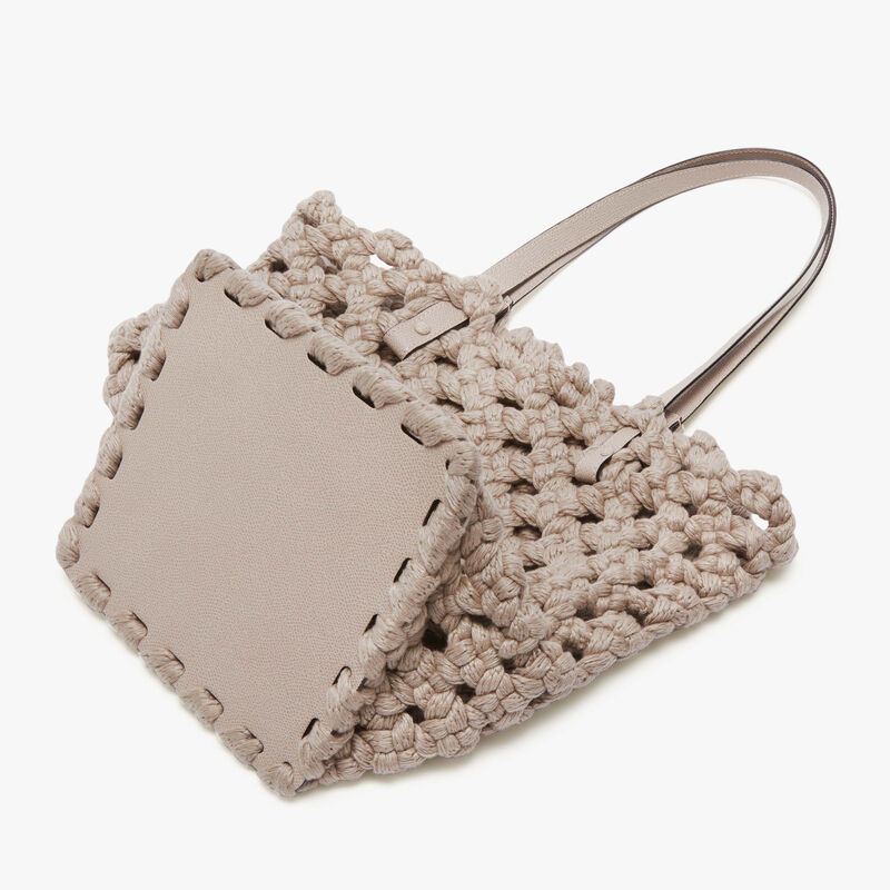 Sportami Via Shopping Bag - Nude Pink - Woven cotton and Millepunte calf leather - Valextra - 6
