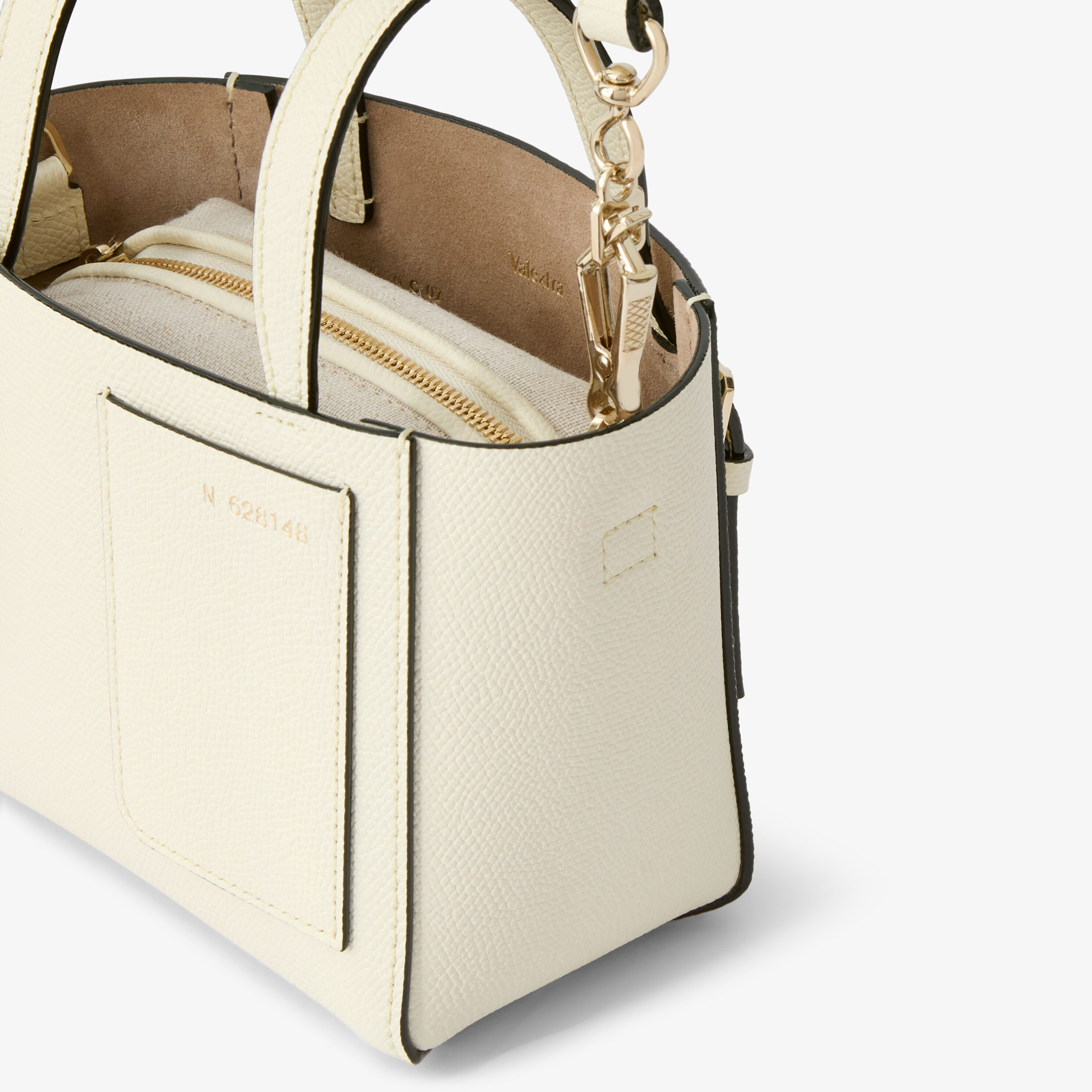 Women's White Luxury Leather Bucket Nano Bag | Valextra Soft