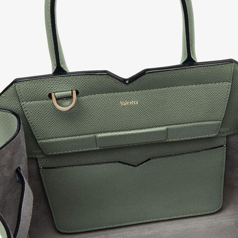 Milano Two Handles Mini Bag - Musk Green - Millepunte Soft calf leather - Valextra - 4
