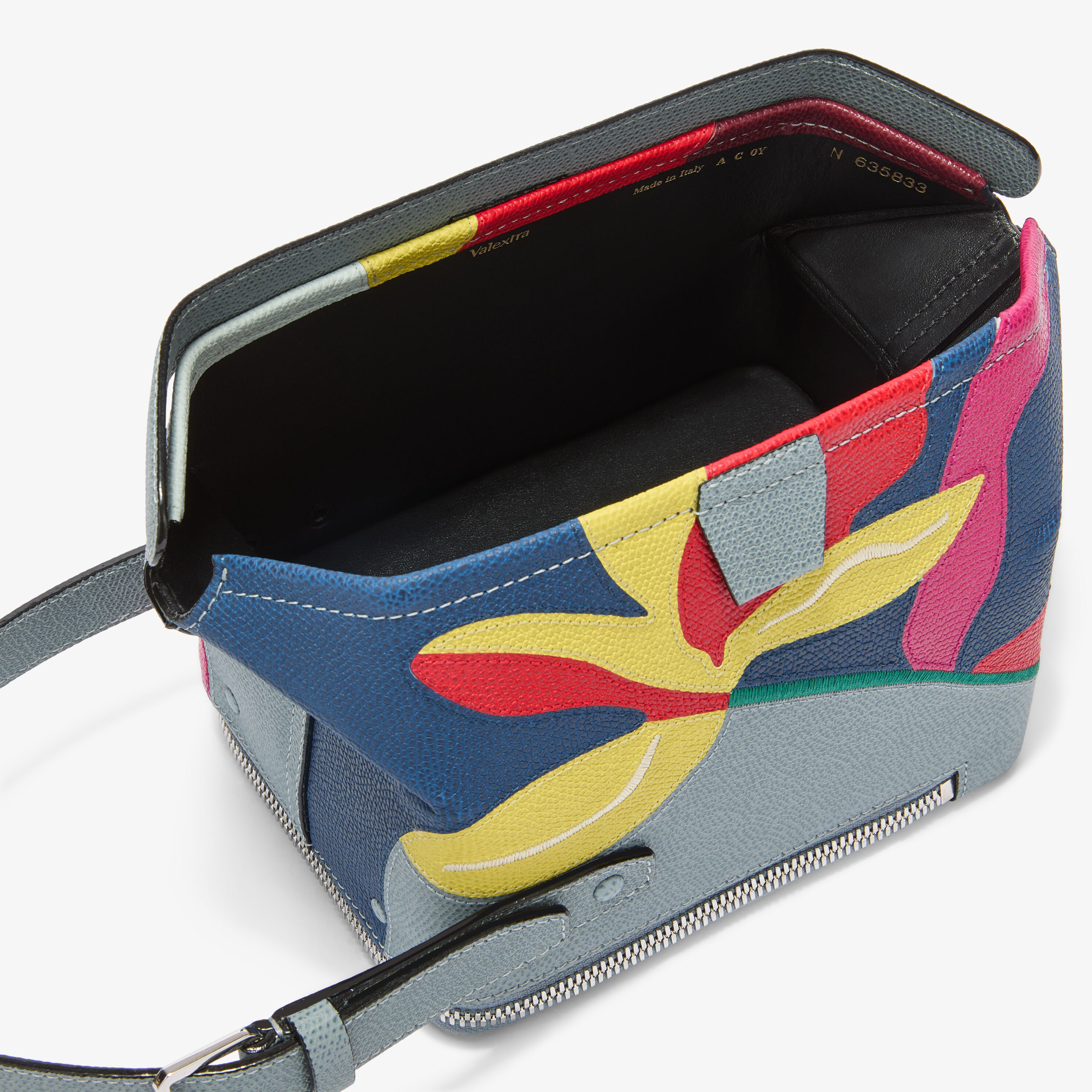 Vitello VS-Intarsio+Ricamo Giglio Tric Trac Lily Bag in BGX1