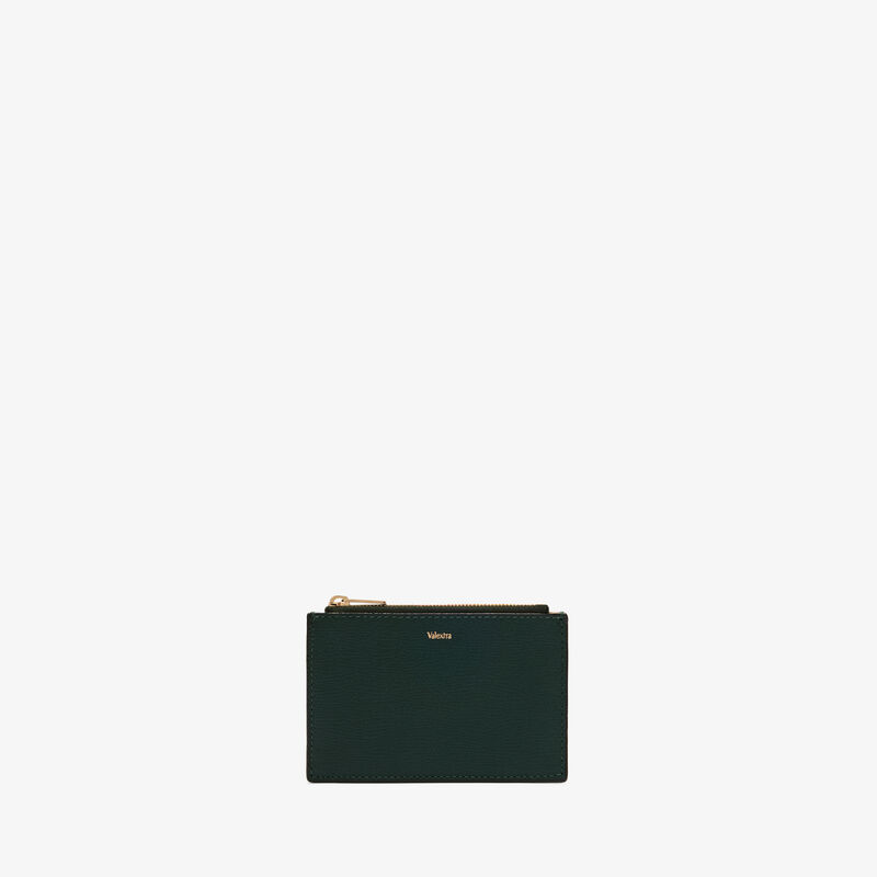 Card Holder 3CC with Zip - Valextra Green - Millepunte calf leather - Valextra - 4