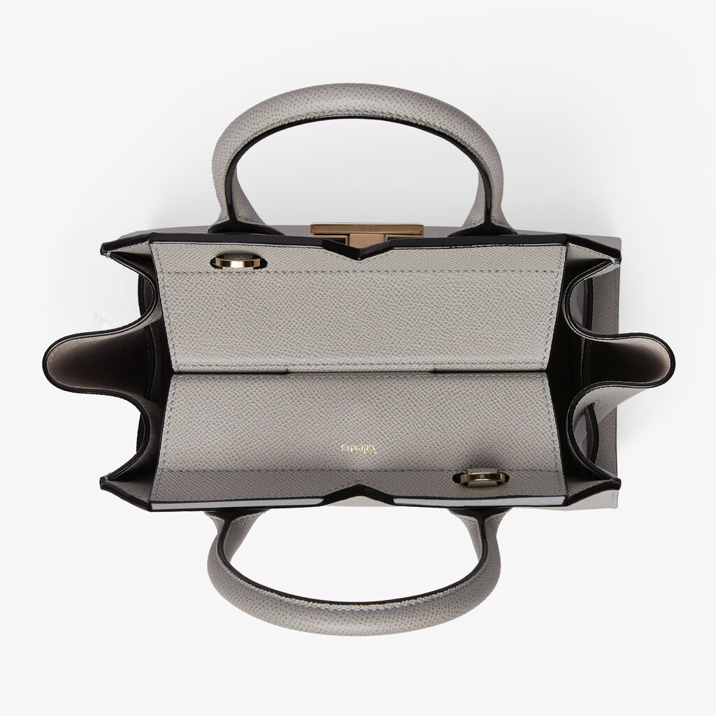 Milano Two Handles Mini Bag - Ash Grey - Vitello Millepunte Soft - Valextra - 7