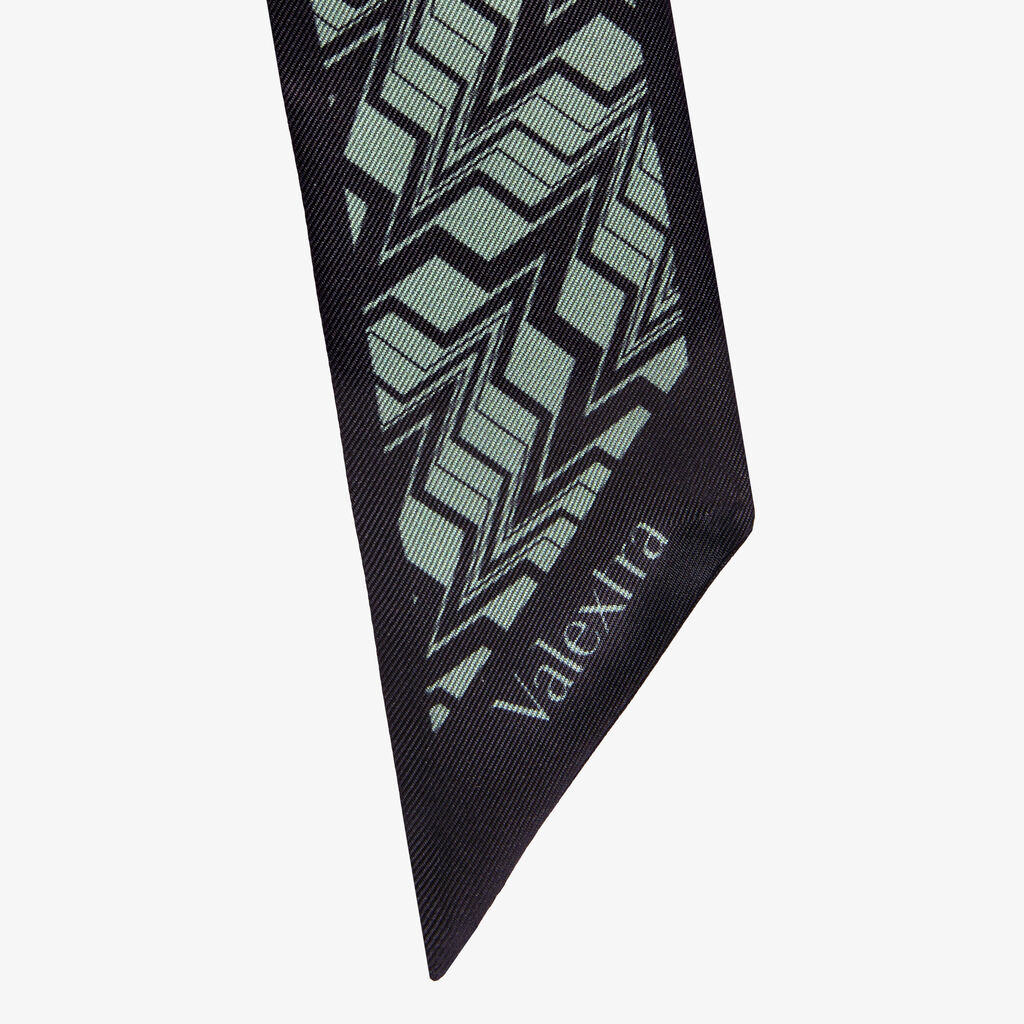 Silk Band Abstract - Black/Eucalyptus Green - Seta - Valextra - 2