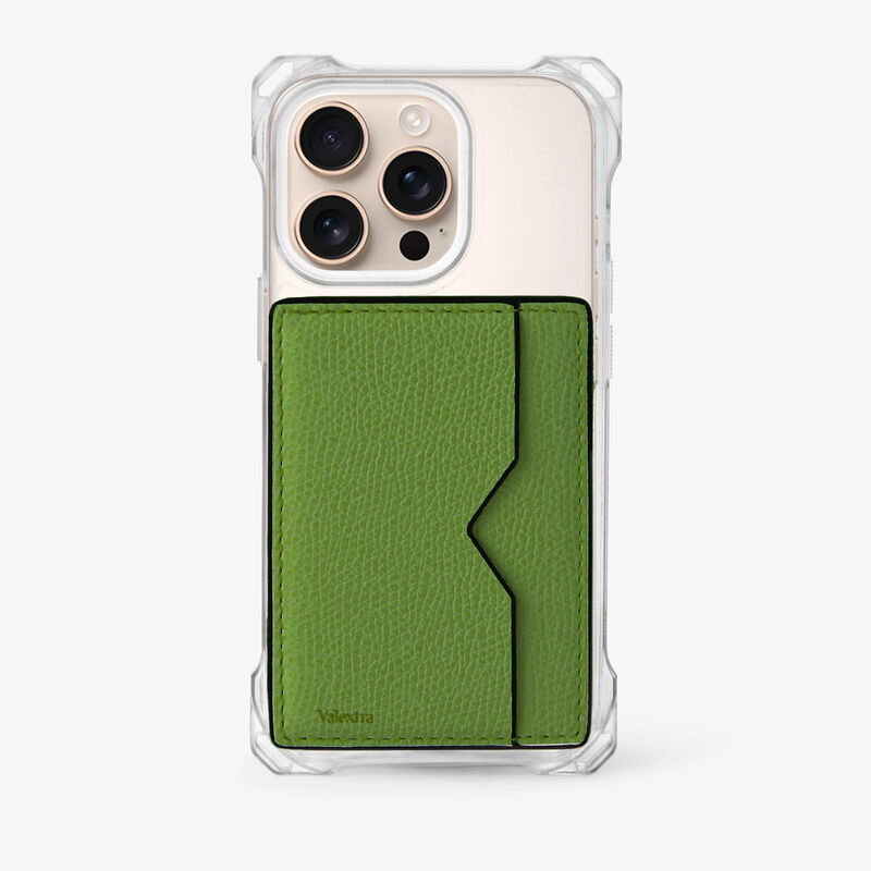 Magnetic Card Case - Grass Green - Millepunte calf leather - Valextra - 2