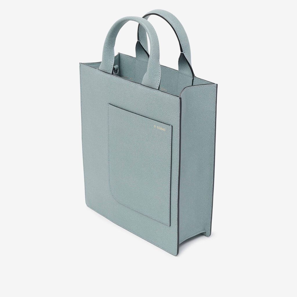 Borsa a mano Boxy Mini - Blu Polvere - Vitello VS - Valextra - 6