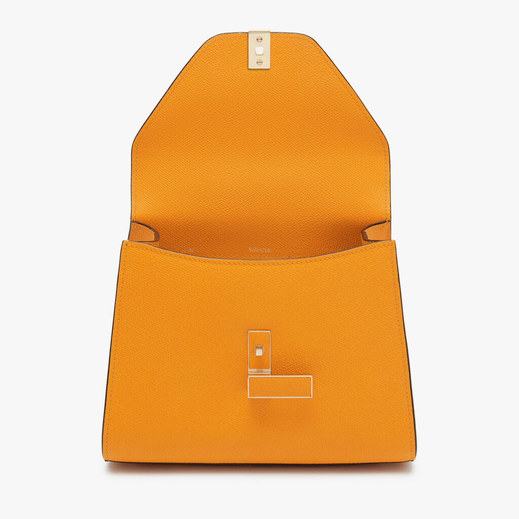 Iside Top handle mini bag - Saffron Yellow - Vitello VS - Valextra - 7