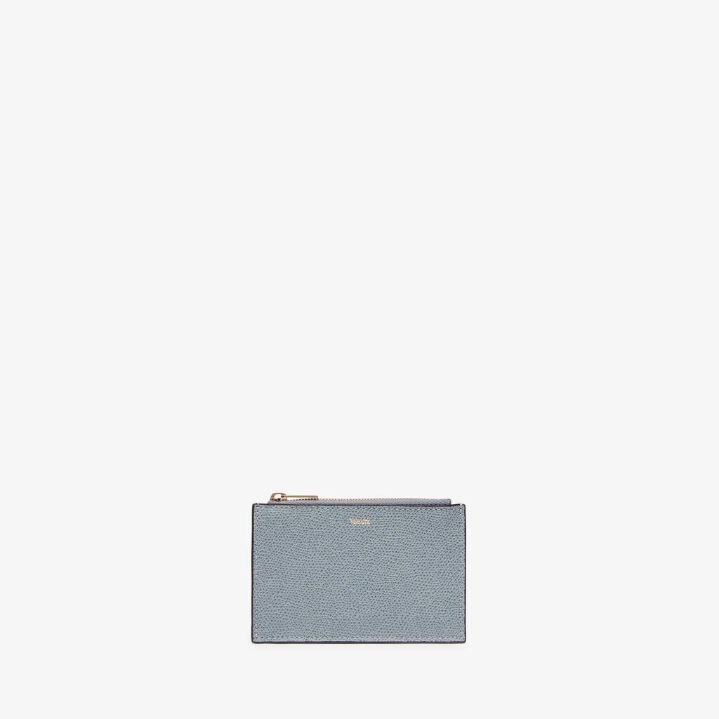 Card Holder 3CC with Zip - Niagara Blue - Vitello VS - Valextra - 4