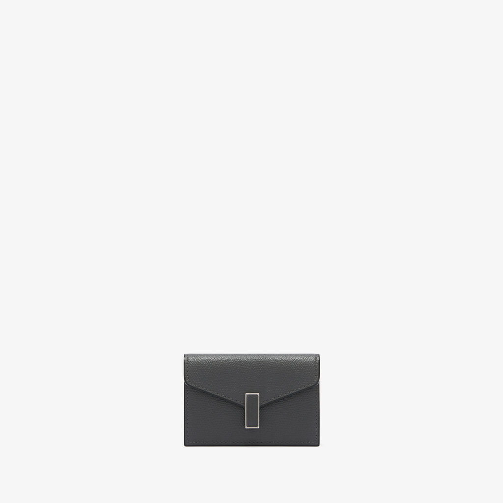 Iside Card Holder - Smokey Grey - Millepunte calf leather - Valextra - 1