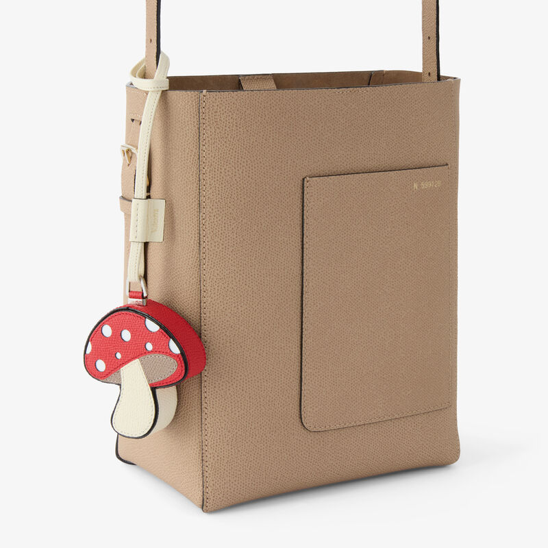 Mushroom 3D Charm - Crimson Red/ Pergamena White/Sahara Brown - Millepunte calf leather - Valextra - 2