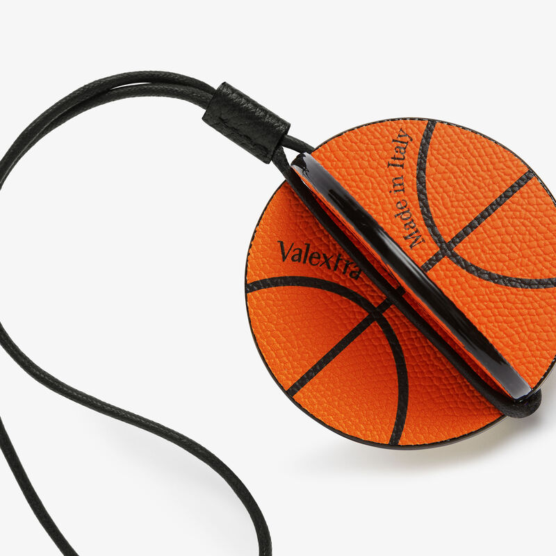 Basketball Charm - Orange/Black - Millepunte calf leather - Valextra - 3