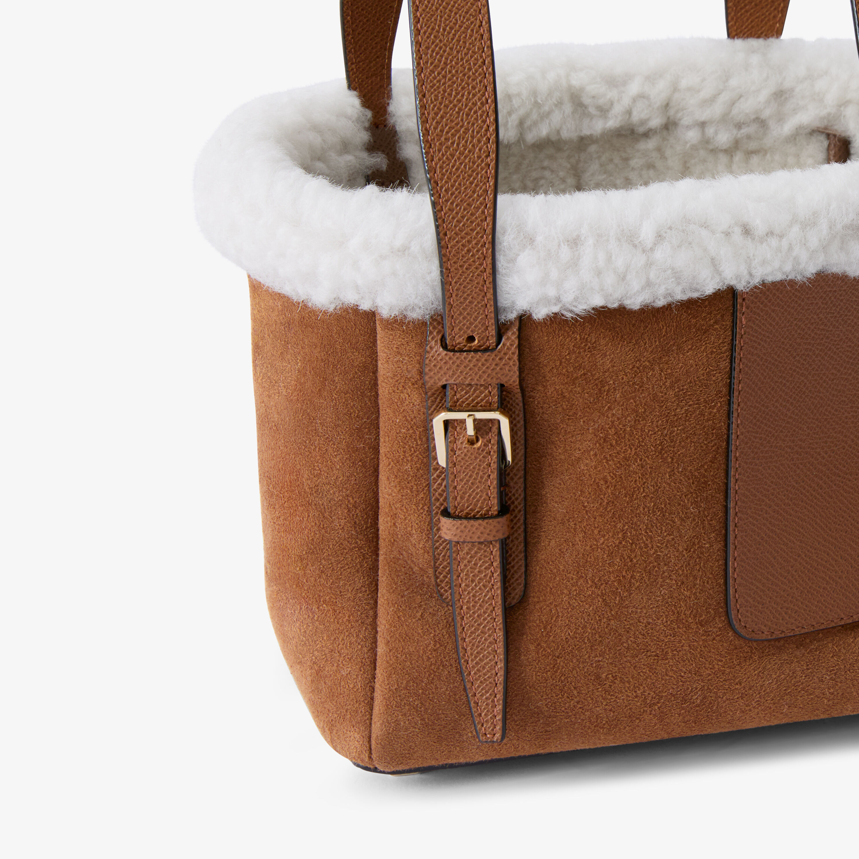 Women's Brown Luxury Soft Leather Bucket Micro Bag | Valextra Soft
