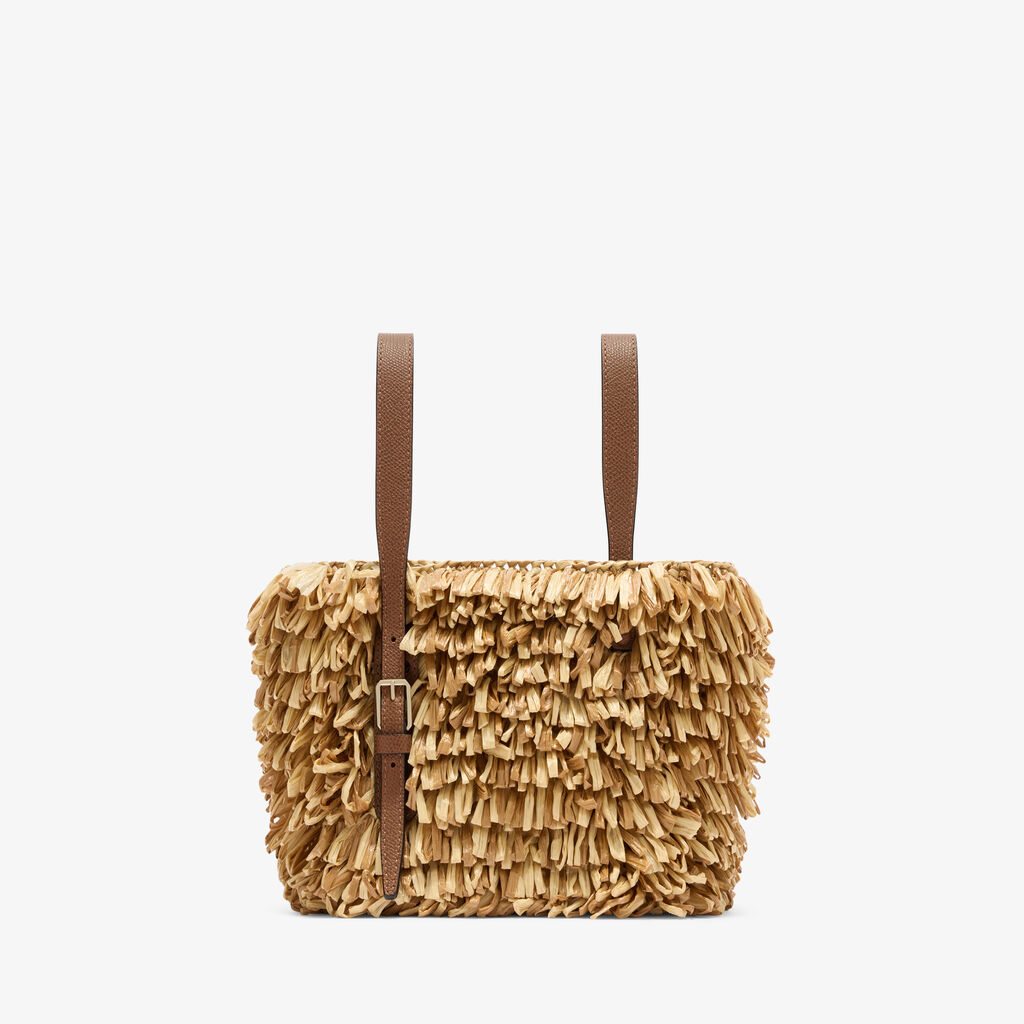 Soft Wavy Raffia Bucket Bag -  - Tessuto Punto Pelliccia/Vitello VS - Valextra - 6