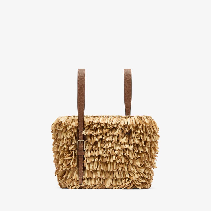 Soft Wavy Raffia Bucket Bag -  - Tessuto Punto Pelliccia/Vitello VS - Valextra - 6