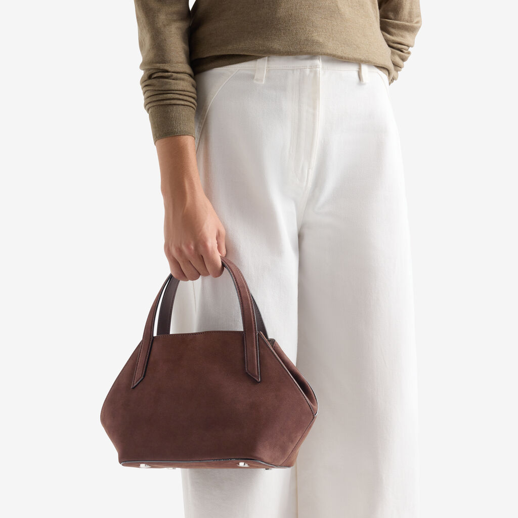 Gio Senso Two Handles Bag - Chocolate Brown - Millepunte Nubuk Senso Leather - Valextra - 2