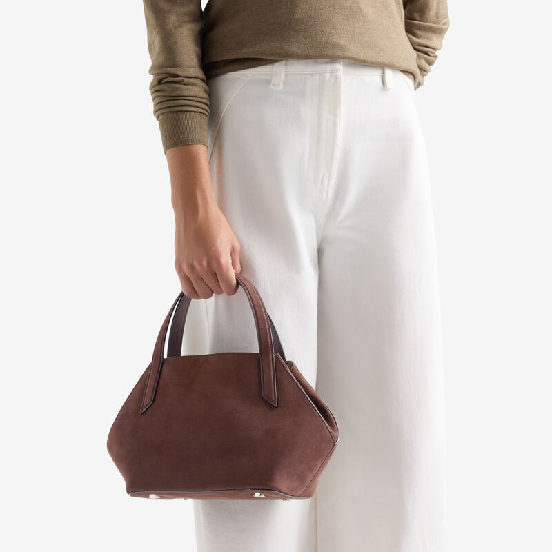 Gio Senso Two Handles Bag - Chocolate Brown - Millepunte Nubuk Senso Leather - Valextra - 2