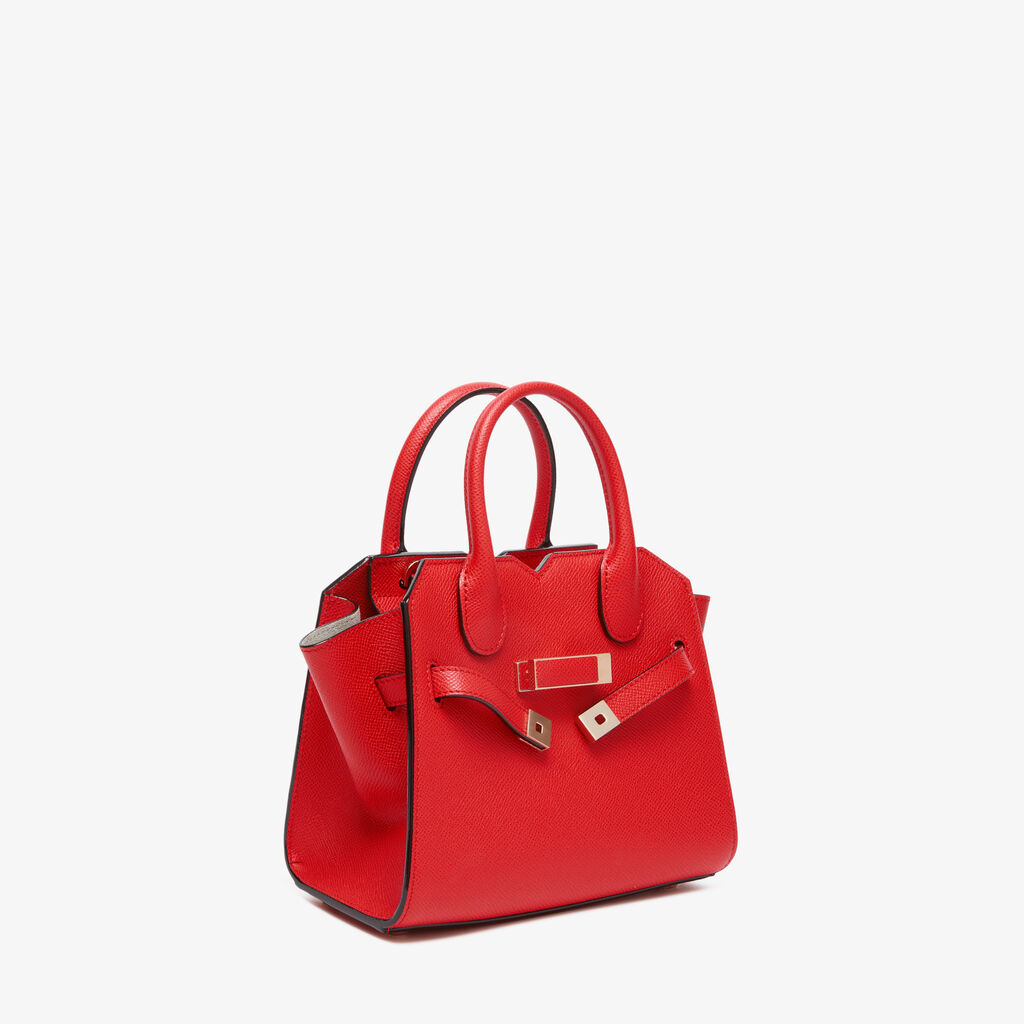 Milano Crossbody Micro Bag - Crimson Red - Vitello Millepunte Soft - Valextra - 5