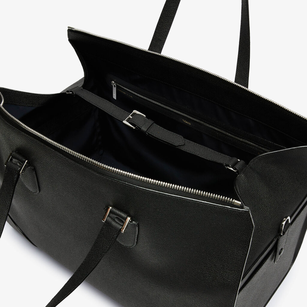 Babila Boston Travel Bag - Black - Vitello VS - Valextra - 2